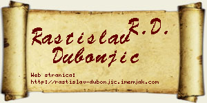 Rastislav Dubonjić vizit kartica